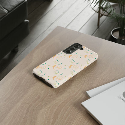 Soft Pastel Abstract Floral Tough Samsung Galaxy Case – Playful Minimalist Design with Dual-Layer Protection