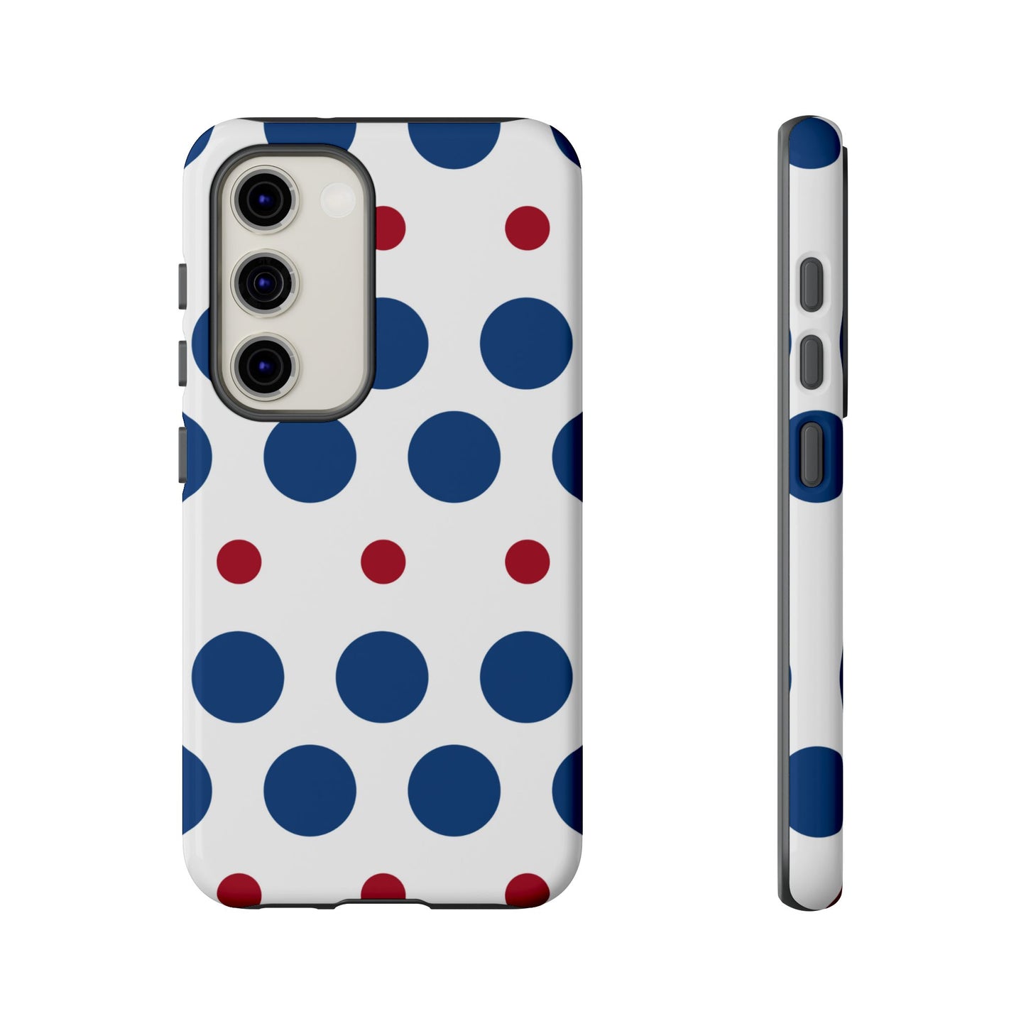 Bold Navy & Red Polka Dot Pattern – Samsung Galaxy Case