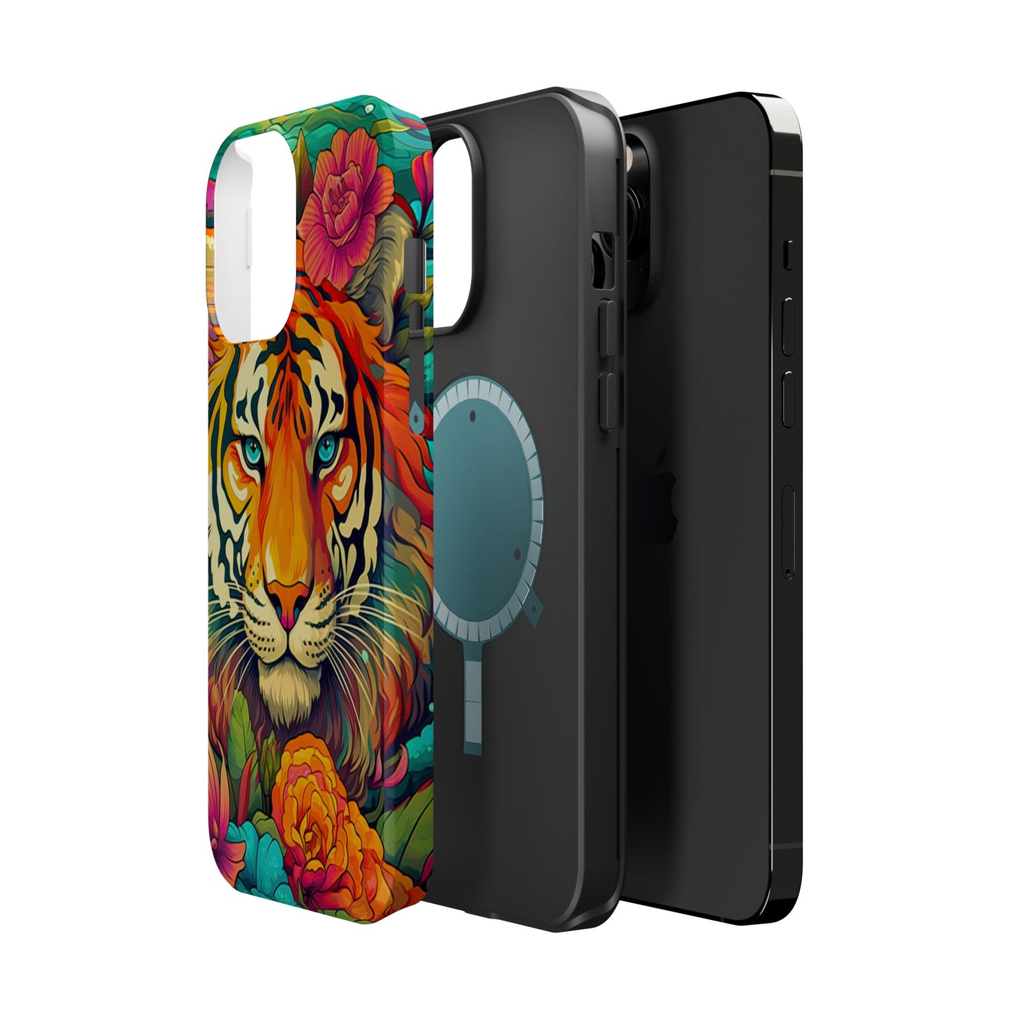 Fierce Rainbow Tiger Art - MagSafe iPhone Case