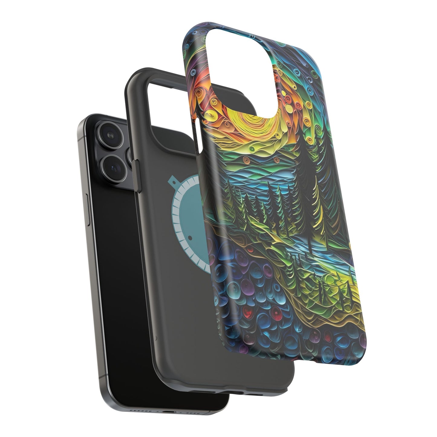 Radiant Forest Sunset MagSafe iPhone Case – Artistic Landscape Design