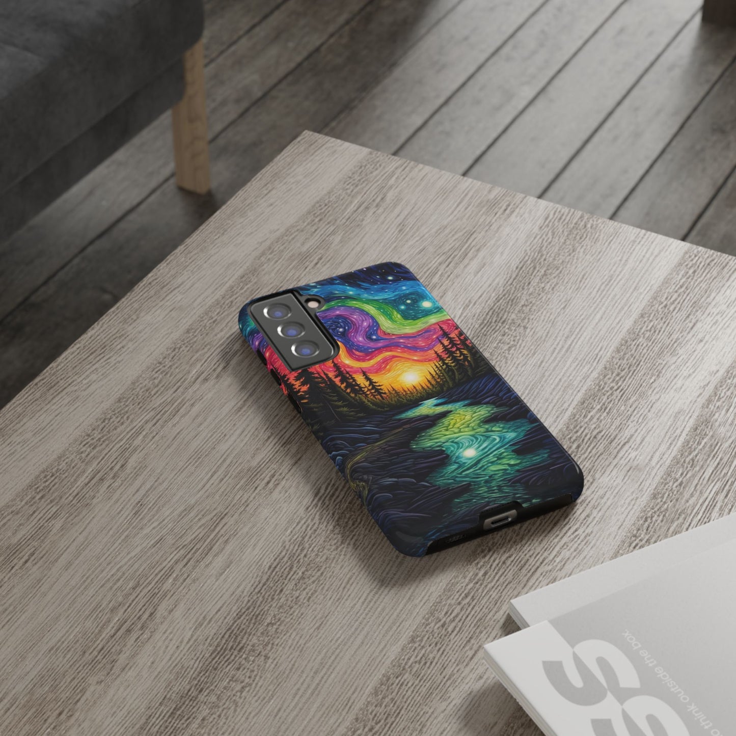Celestial Nightscape Samsung Galaxy Case – Vibrant River and Starry Sky Design