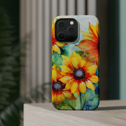 Watercolor Sunflower Splash - MagSafe iPhone Series Case