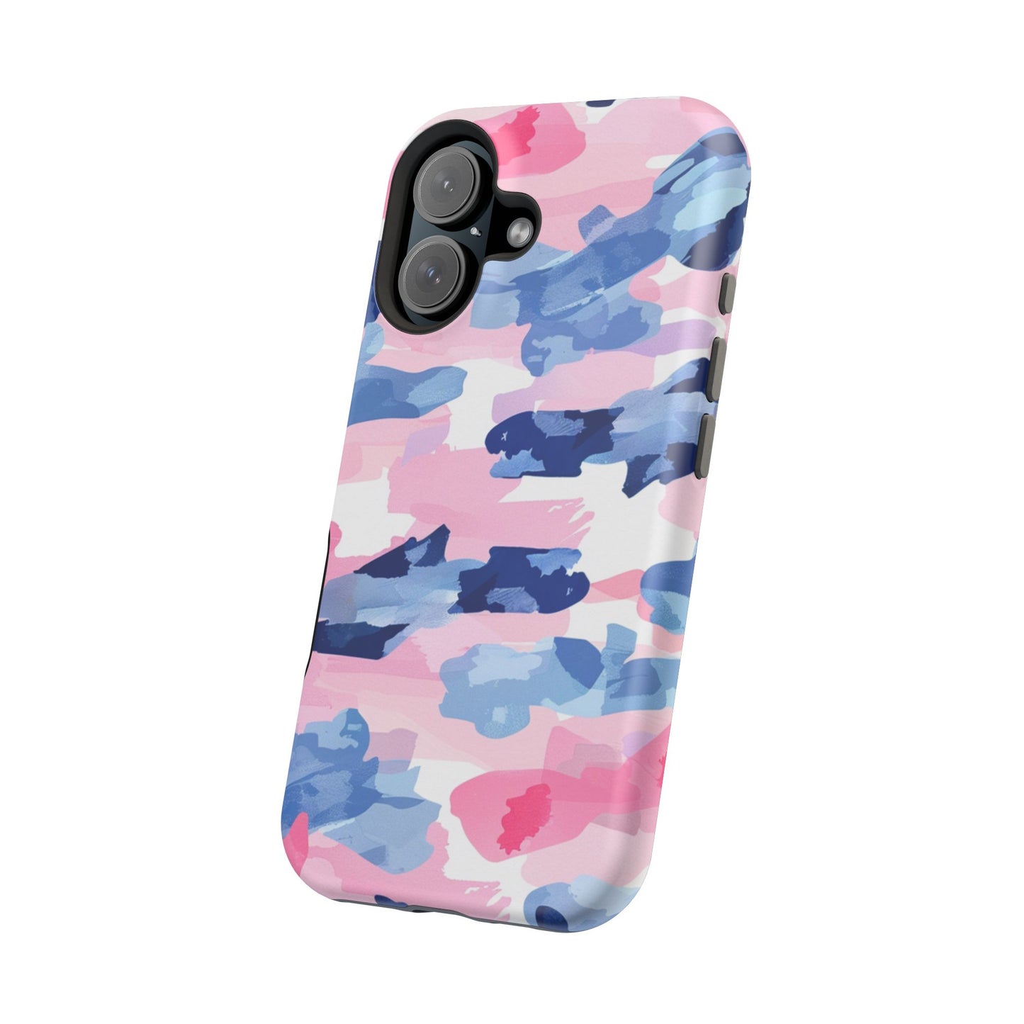 MagSafe Case: Dynamic Pink & Navy Brushstroke Art