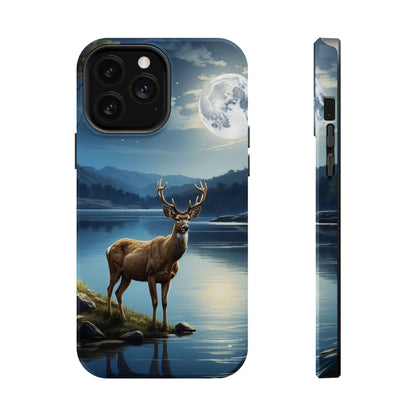 Moonlit Elegance: Stag by the Lake – MagSafe iPhone Case