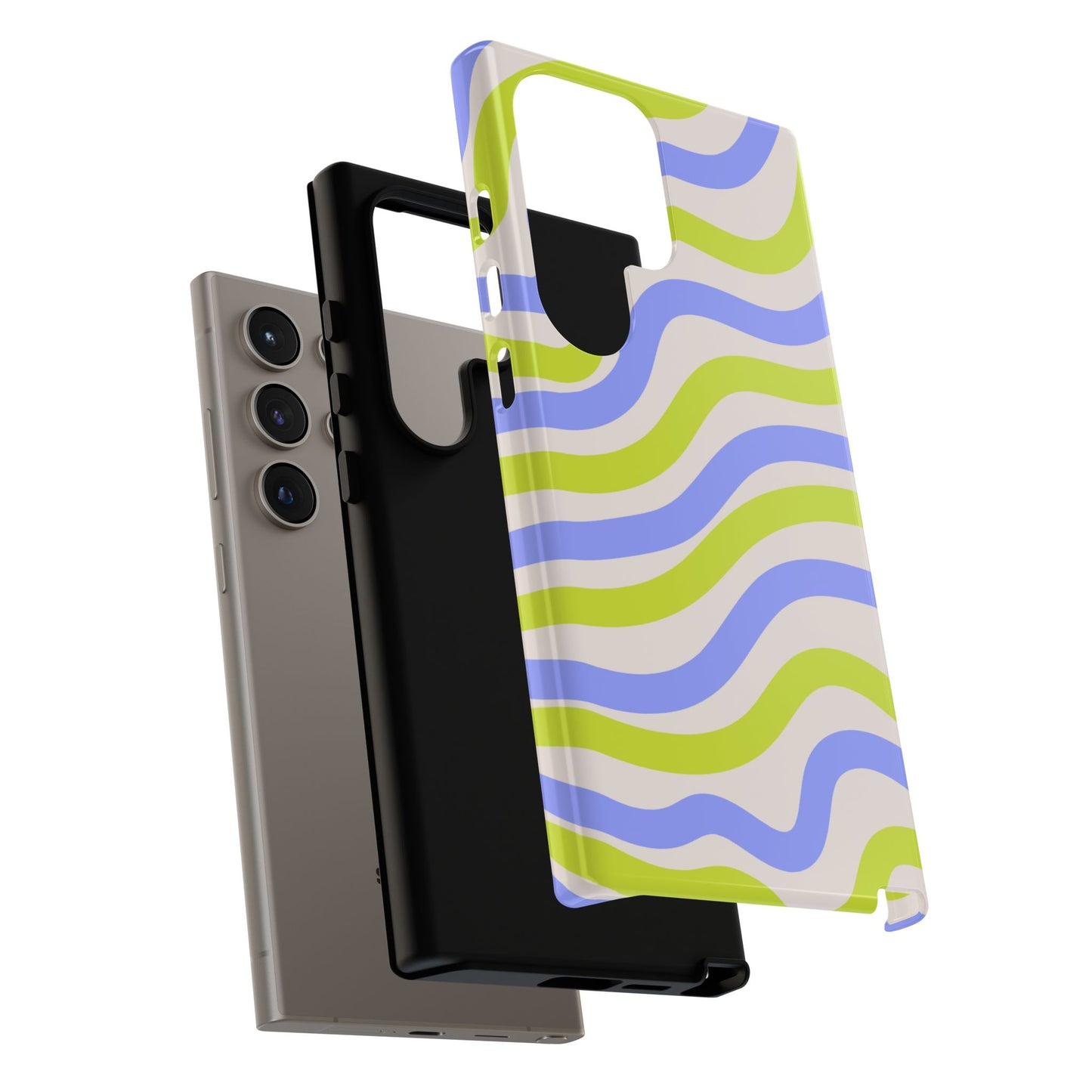 Neon Wave Samsung Galaxy Case – Bold Dual-Layer Protection with 70s-Inspired Vibe