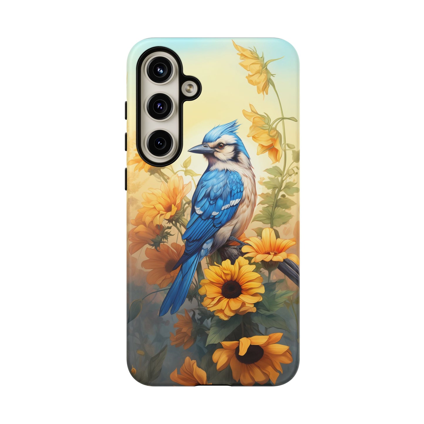 Blue Jay & Sunflowers Phone Case - Perfect Gift for Bird Lovers!