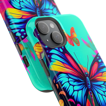 Vivid Butterfly & Floral Burst - MagSafe iPhone Case