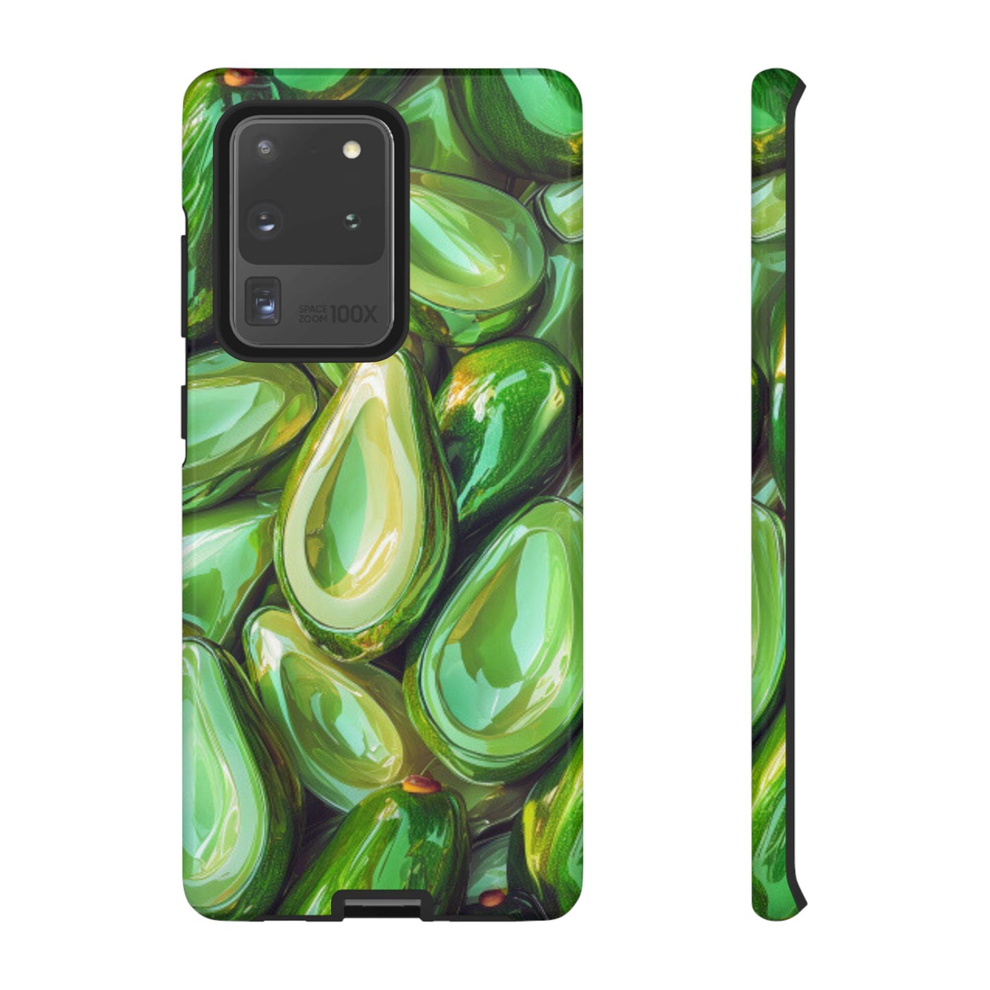 Glossy Avocado Samsung Galaxy  Case – Sleek Green 3D Fruit Design, Durable and Stylish