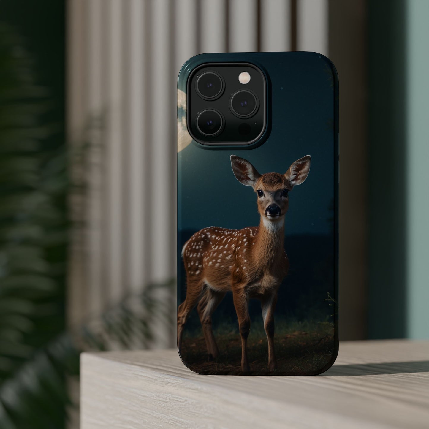 MagSafe-Compatible iPhone Case – Mystic Fawn Under the Moonlit Sky