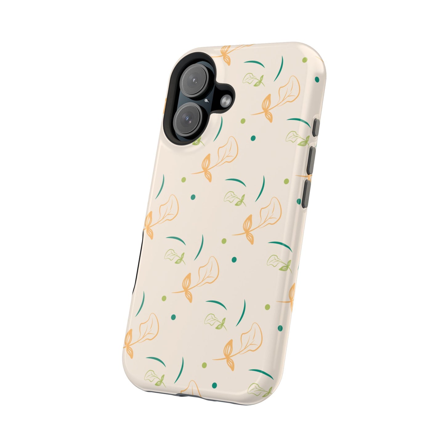 Soft Pastel Abstract Floral Tough MagSafe iPhone Case – Playful Minimalist Design with Dual-Layer Protection