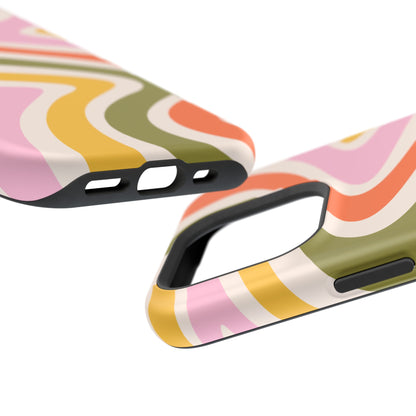 Retro Groove MagSafe iPhone Case – 70s-Inspired Design with Dual-Layer Protection