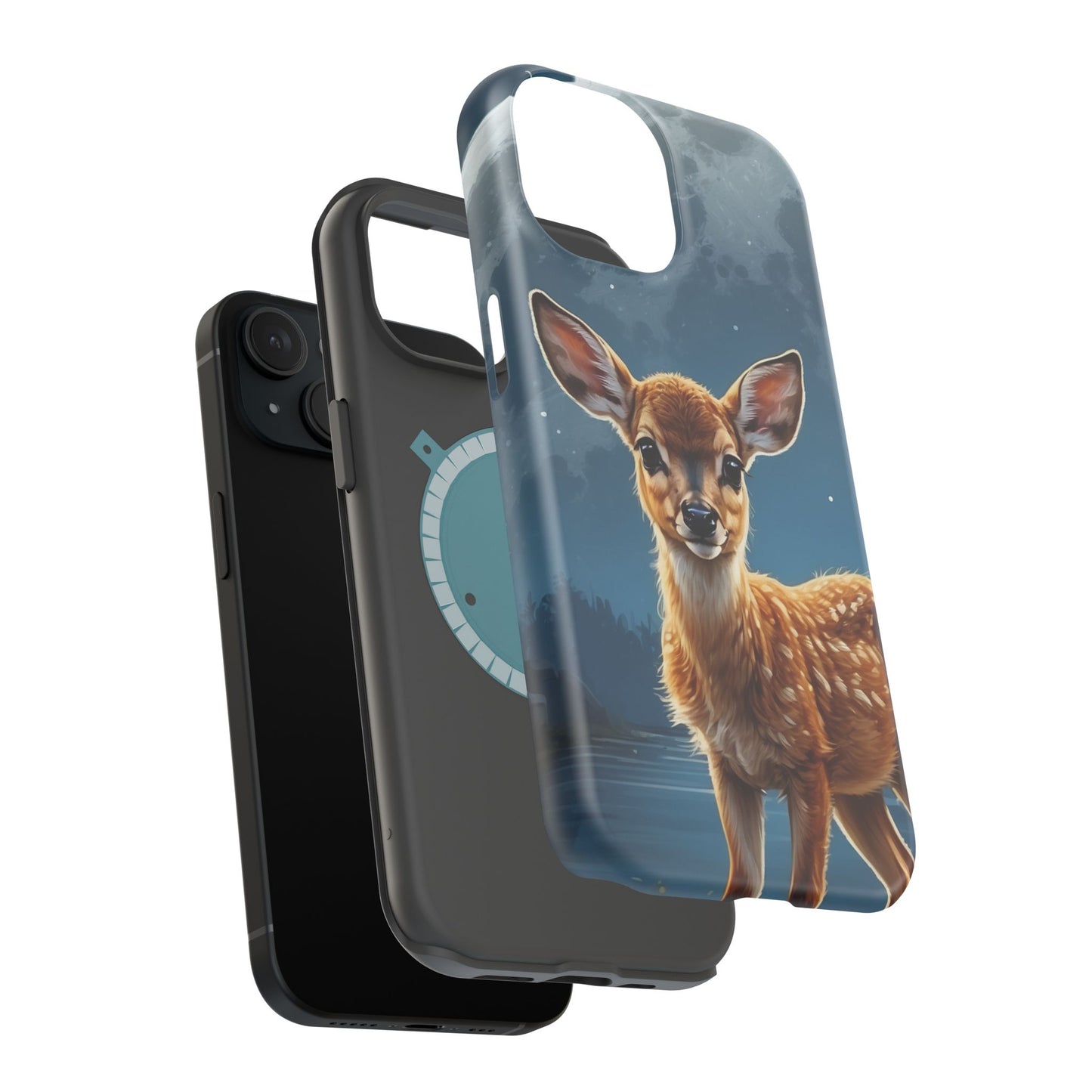 MagSafe-Compatible iPhone Case – Enchanted Fawn Under the Moonlit Sky