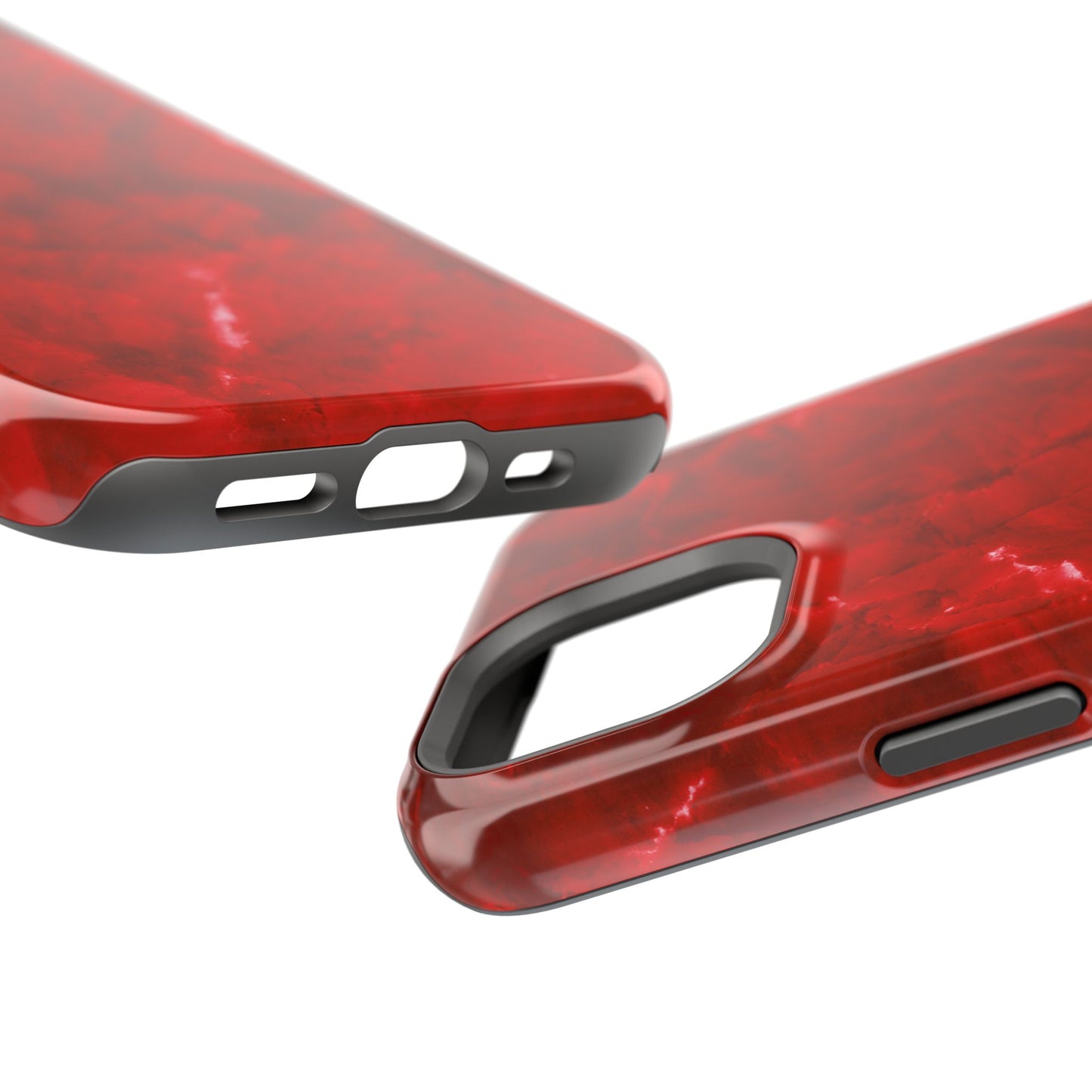 Bold Red Marble MagSafe iPhone Case – Luxe Design Meets Magnetic Precision