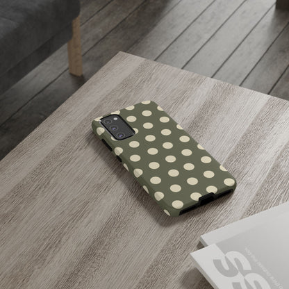 Vintage Green & Cream Polka Dots – Samsung Galaxy Case