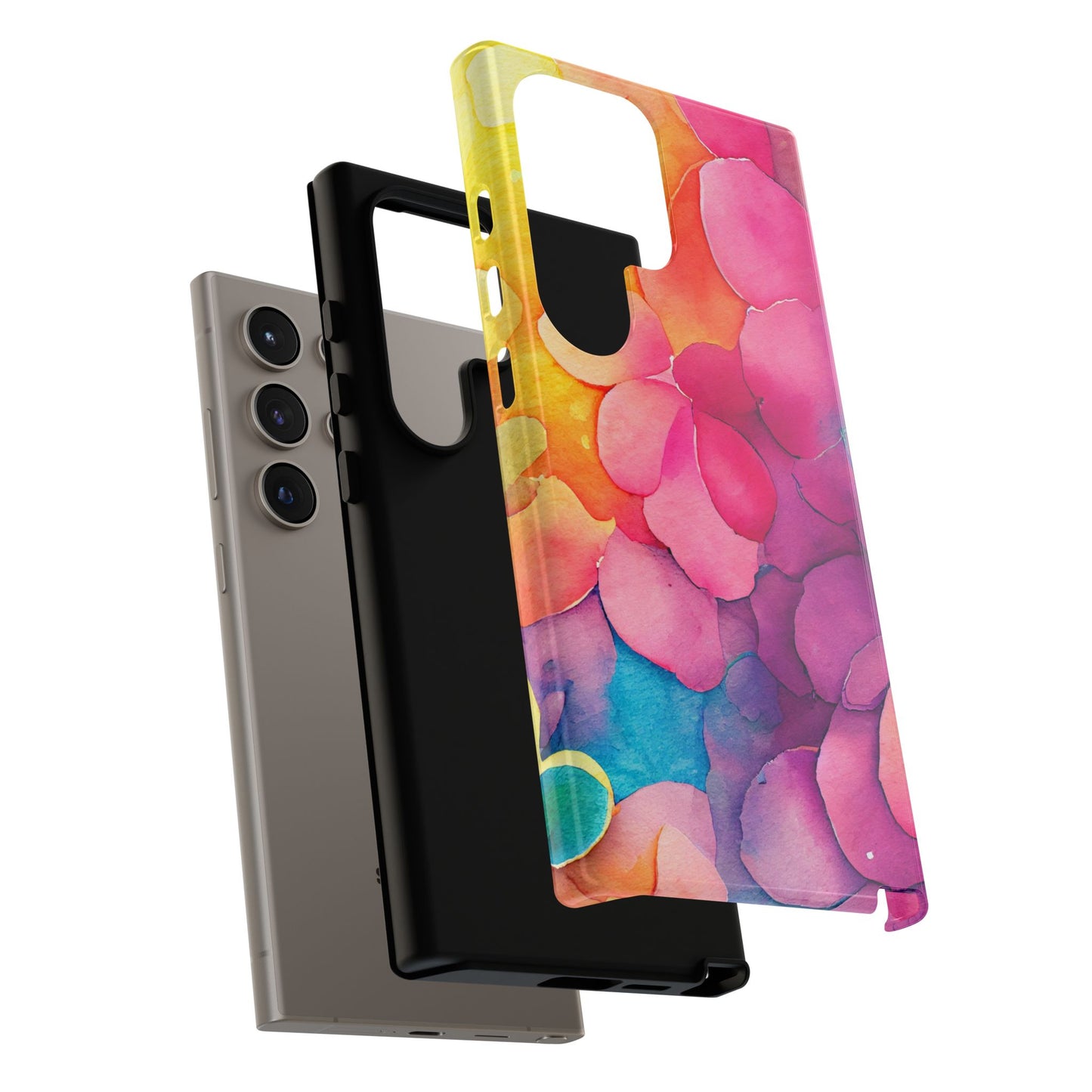 Sunset Petals Watercolor Samsung Galaxy Case – Slim Design, Glossy Finish