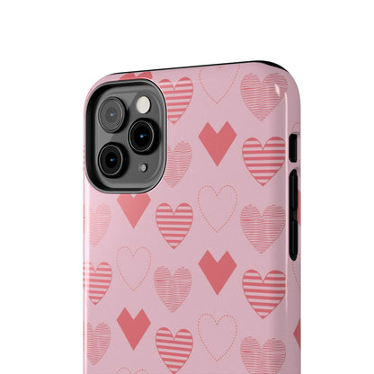 Striped Hearts iPhone Case