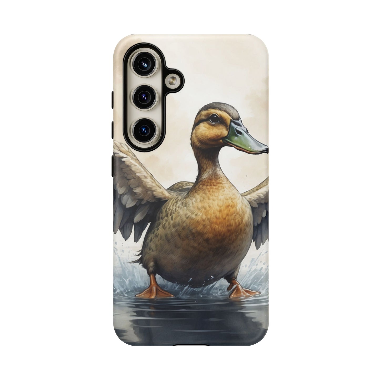 Graceful Duck in Watercolor Scene - Samsung Galaxy Case