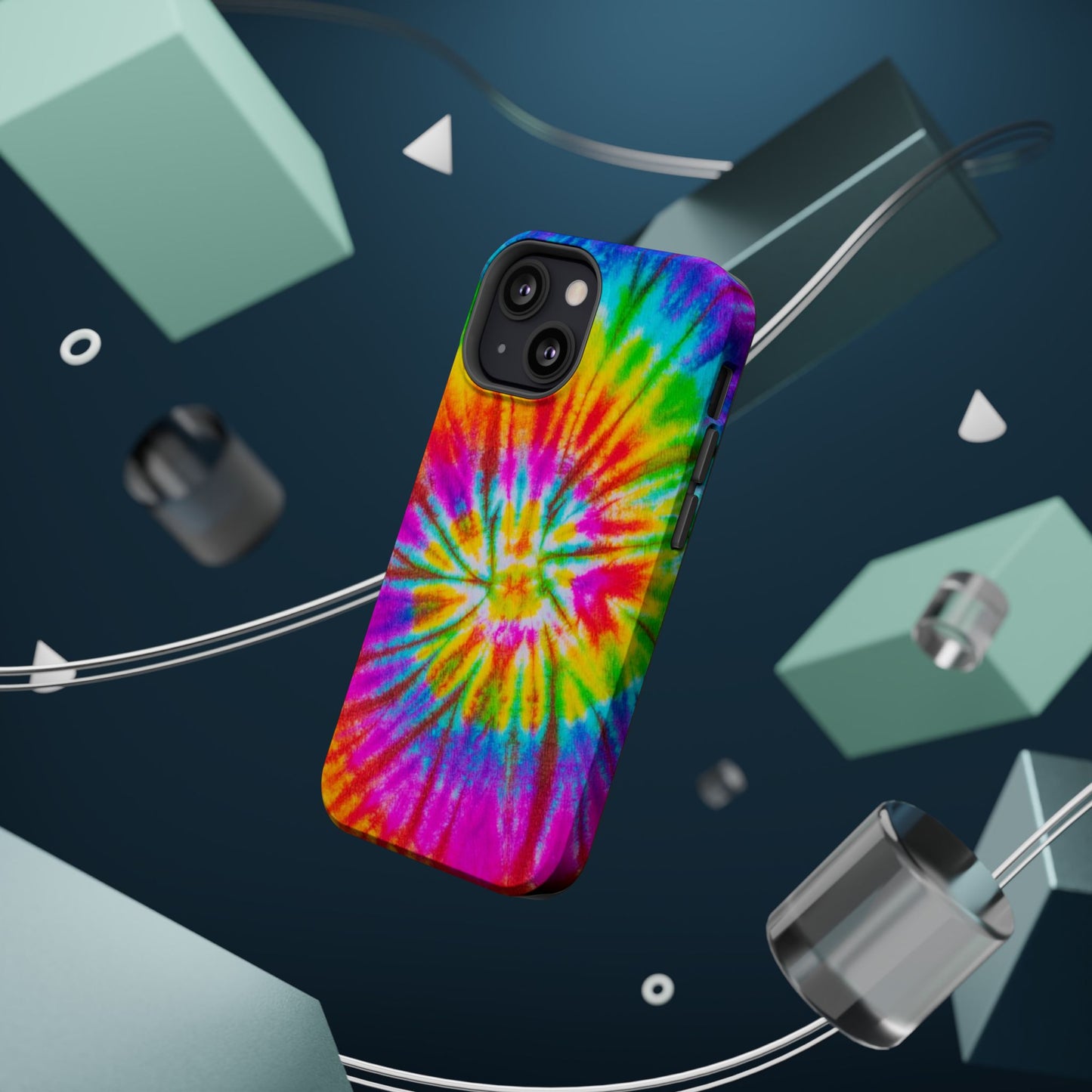 Rainbow Spiral Tie-Dye MagSafe Case – Vibrant Colors & Functionality