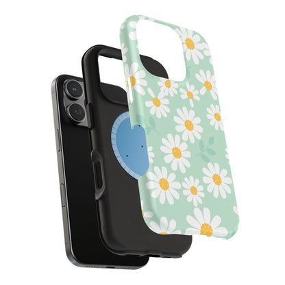 Charming Daisy Floral Tough MagSafe iPhone Case – Spring Pastel Design, Shockproof & Slim