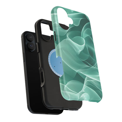 Emerald Flow MagSafe iPhone Case – Translucent Green Fabric-Inspired Design