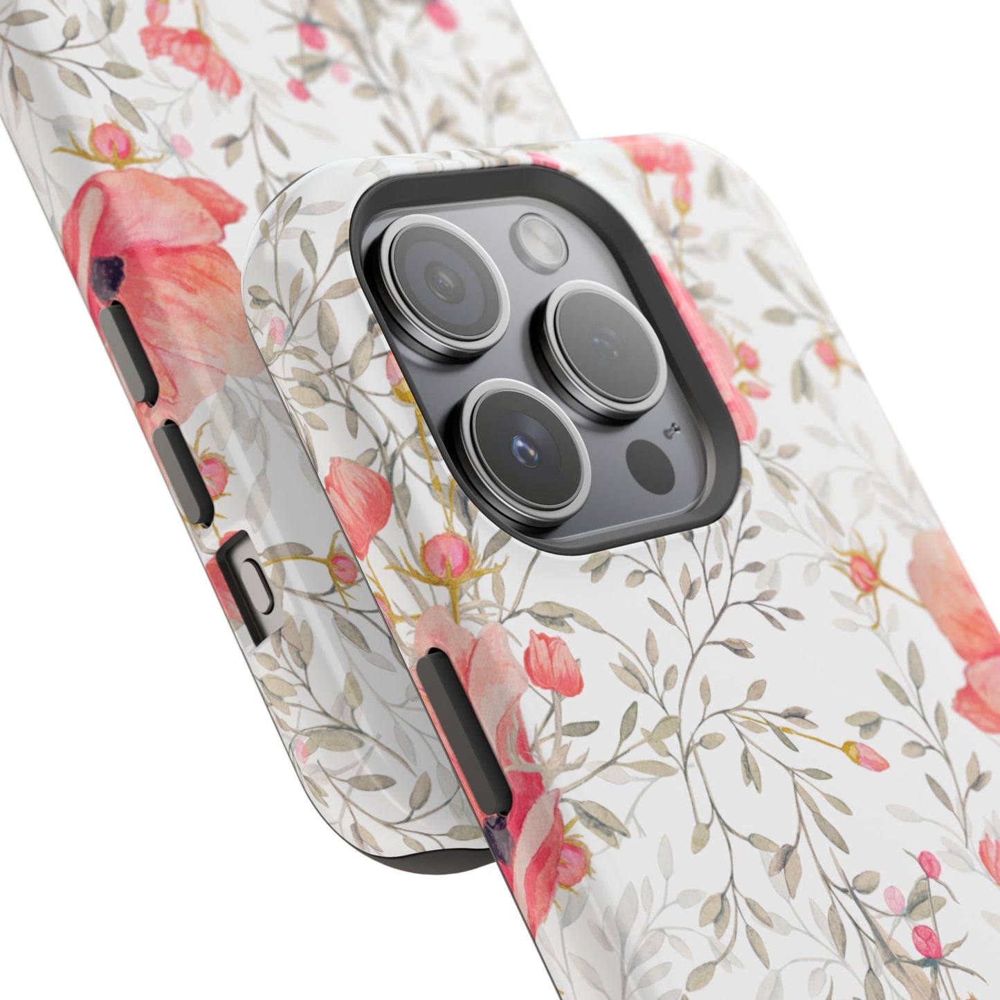 Pink Floral Watercolor MagSafe iPhone Case – Elegant Blossom Design with Magnetic Compatibility