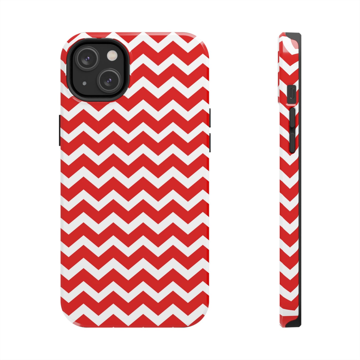 Bold Red & White Chevron – Modern Geometric iPhone Case