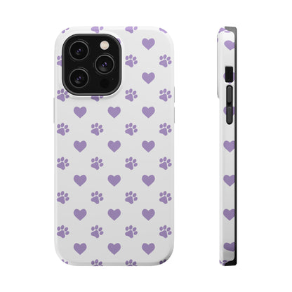 Paw Prints & Hearts – MagSafe iPhone Case with Adorable Pet-Lover Design