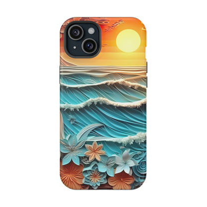 Tropical Sunset Paper Art Ocean – iPhone Series Case