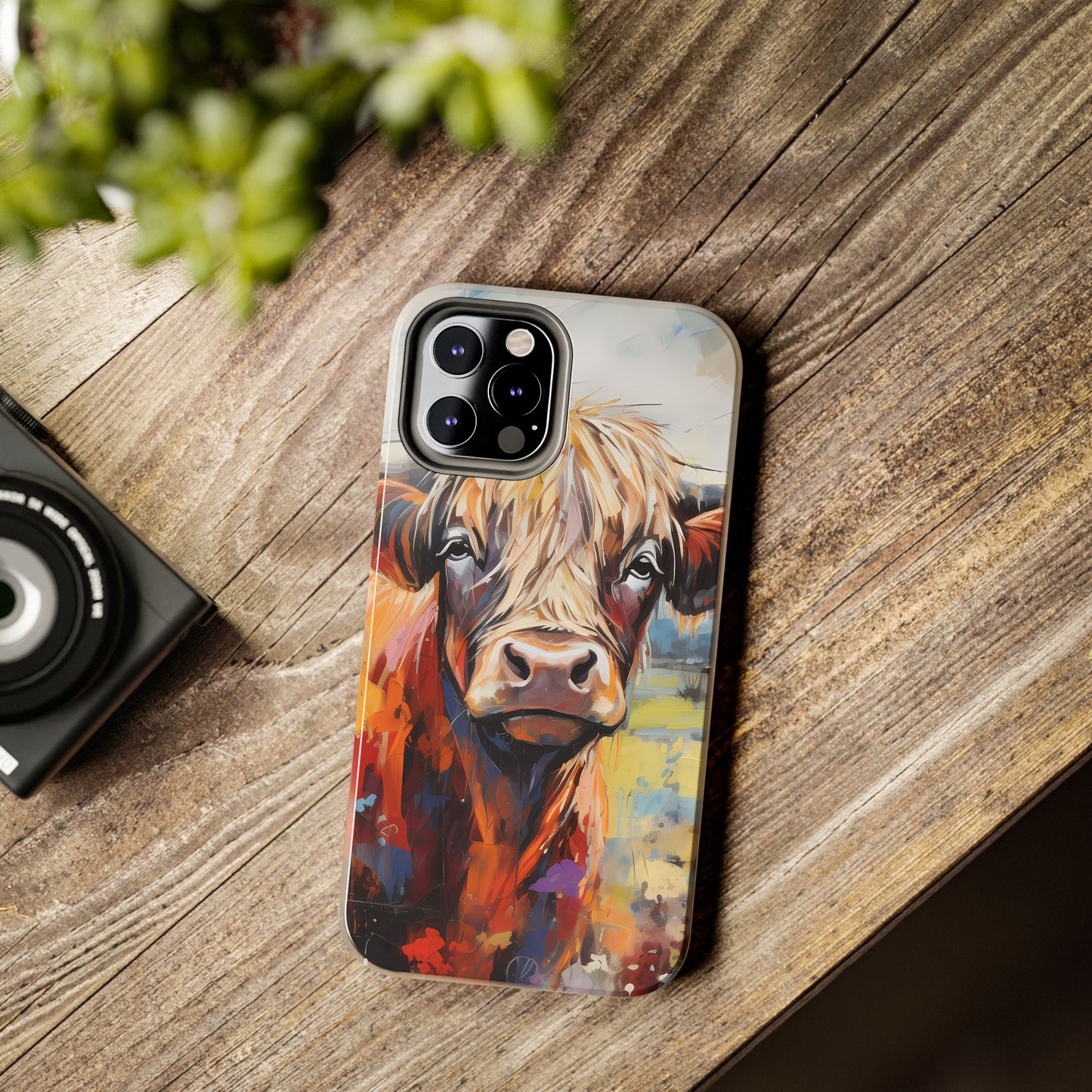 Cute Western Phone Case | Highland Cow | Robust Rocky Mountain-Inspired | Expressionism | Fresco