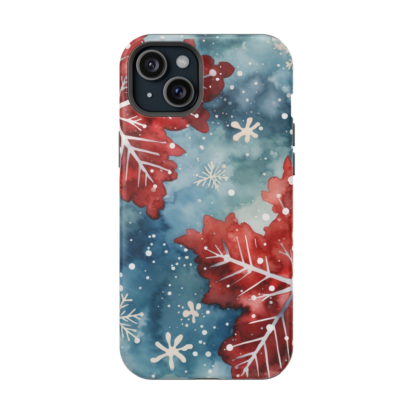 Crimson Snowflake Charm – MagSafe iPhone Case