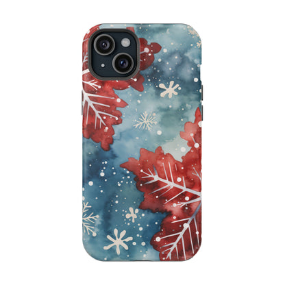 Crimson Snowflake Charm – MagSafe iPhone Case