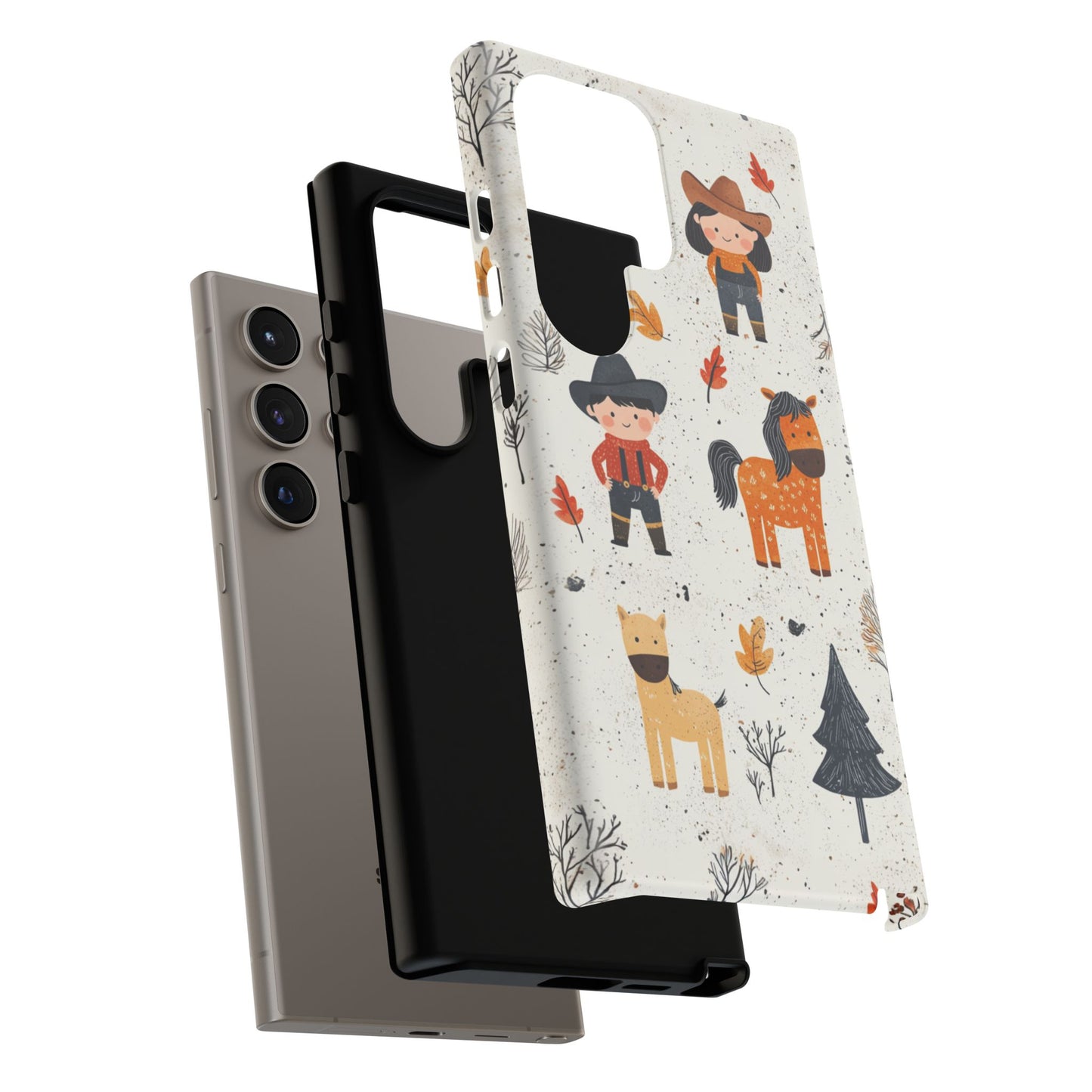 Cowboy Adventures Tough Samsung Galaxy Case – Cute Western Theme, Dual - Layer Protection - BOGO Cases