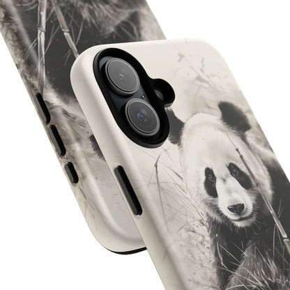 Premium Cute Phone Case: Charcoal Art Panda Bear Phone Cover - Dual Layer Protection for iPhone & Samsung Galaxy - Tough and Stylish! - BOGO Cases