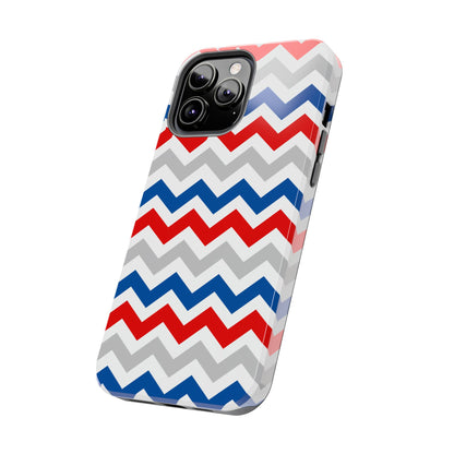 Patriotic Red, White & Blue Chevron – Geometric iPhone Case