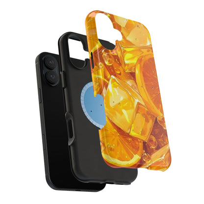 Citrus Splash MagSafe iPhone Case – Bright Orange Slices & Ice, Dual-Layer Protection