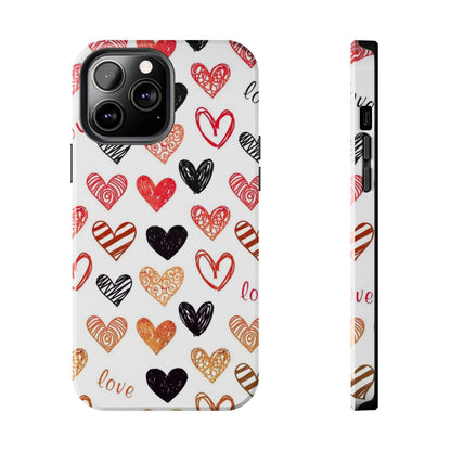 iPhone Case: Hand-Drawn Hearts & Love