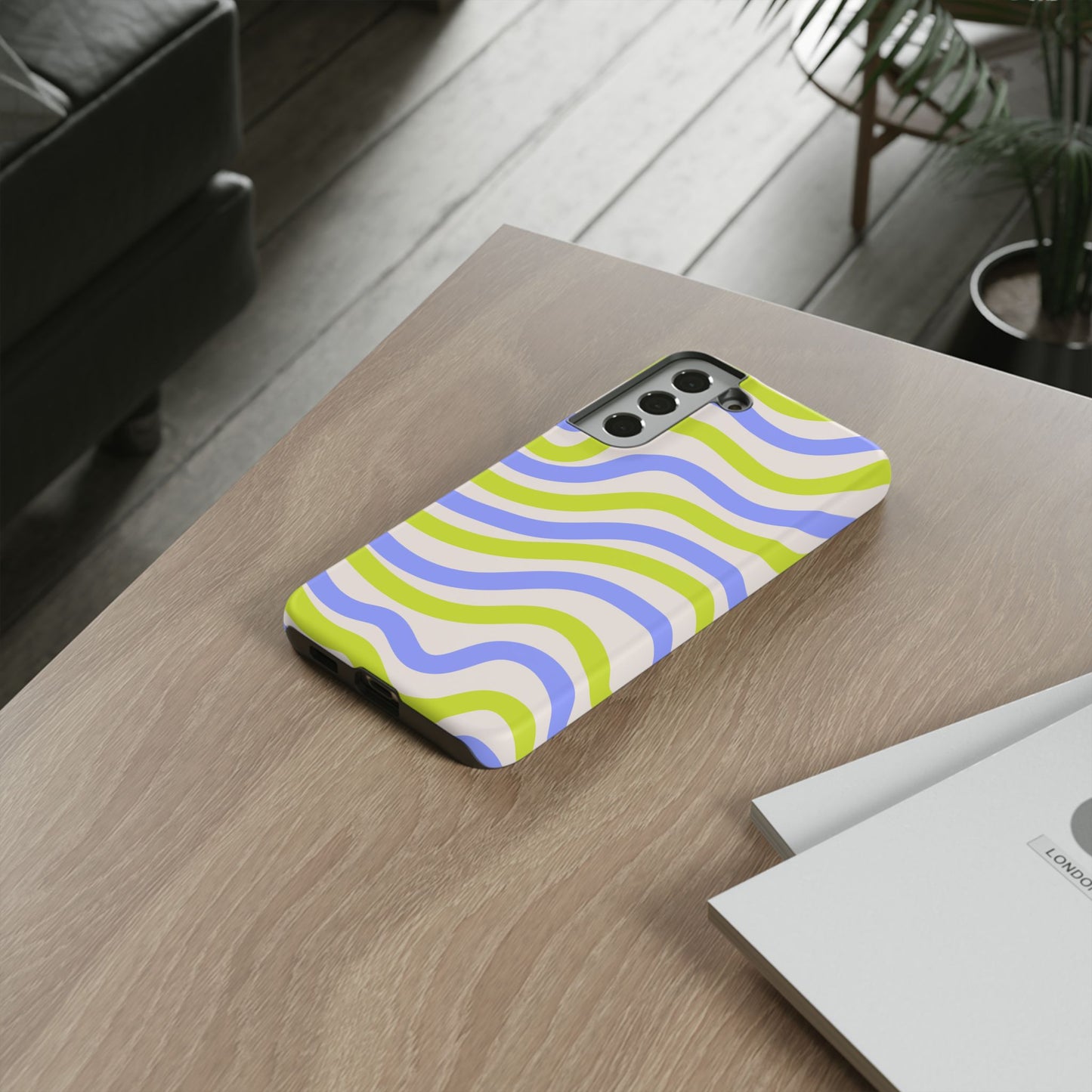 Neon Wave Samsung Galaxy Case – Bold Dual-Layer Protection with 70s-Inspired Vibe