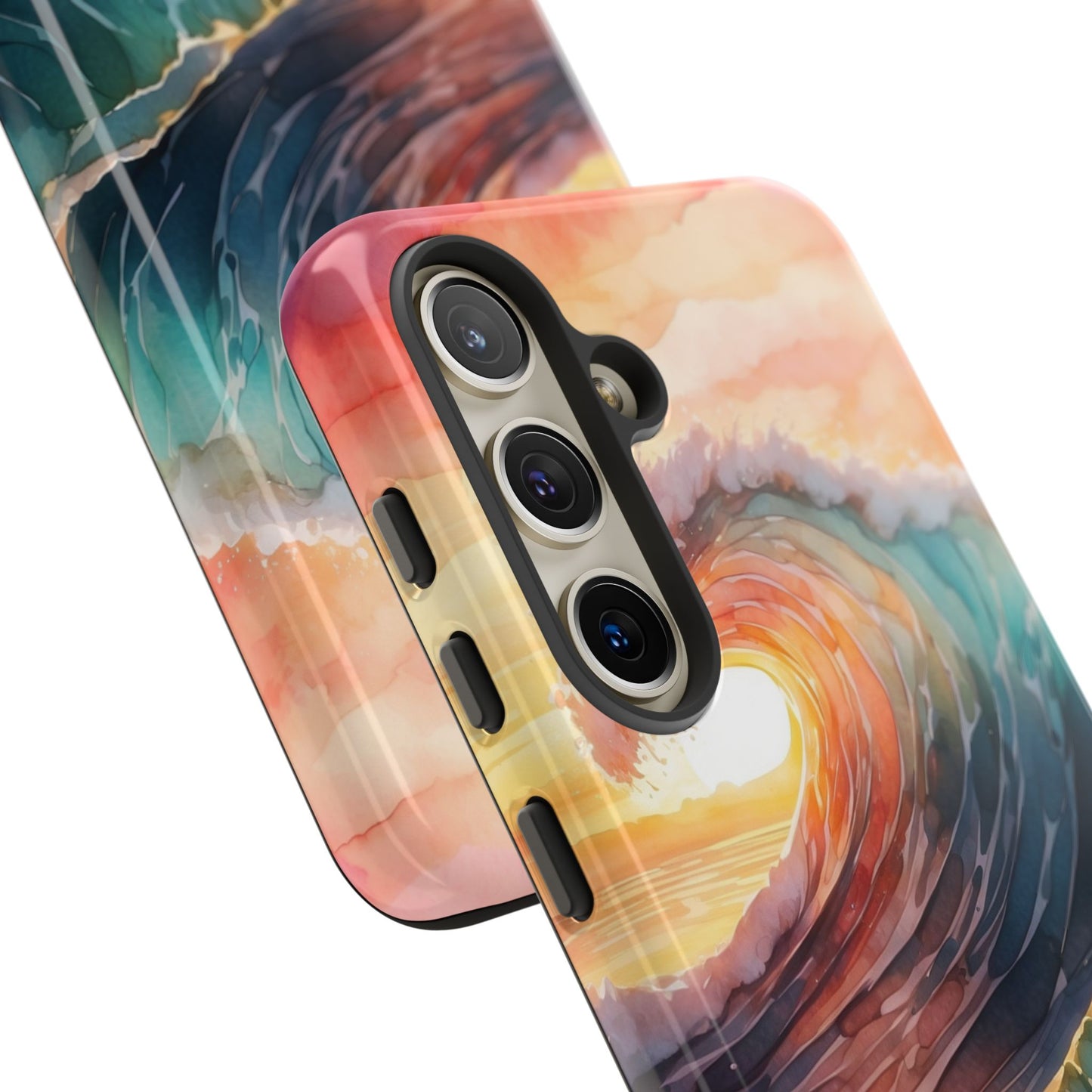 Ocean Sunrise Wave Samsung Galaxy Case – Vibrant Watercolor Wave Design