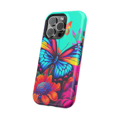 Vivid Butterfly & Floral Burst - MagSafe iPhone Case