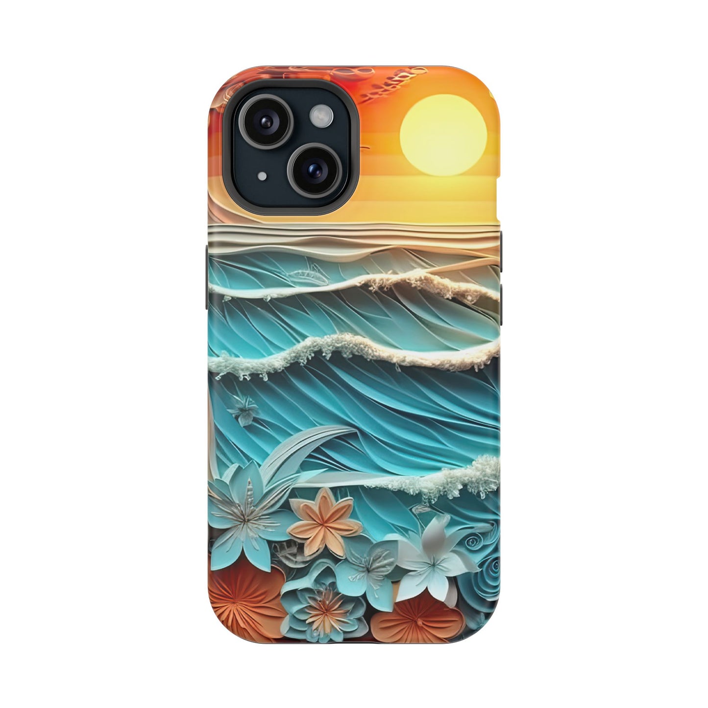 Tropical Sunset Paper Art Ocean – iPhone Series Case