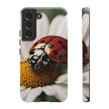 Samsung Galaxy Case: Ladybug on White Daisy