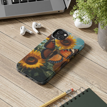 Vibrant Butterfly & Sunflower – iPhone Case