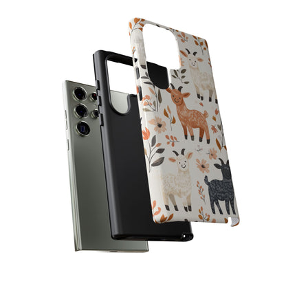 Samsung Galaxy Case: Smiley Goats & Dried Flowers – Vintage Charm