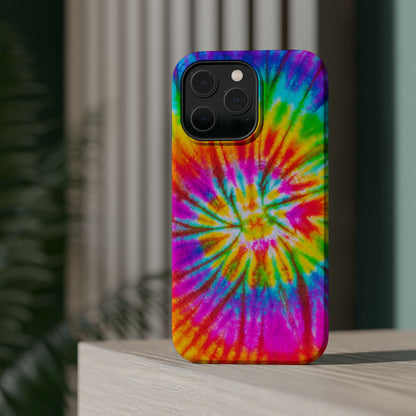 Rainbow Spiral Tie-Dye MagSafe Case – Vibrant Colors & Functionality