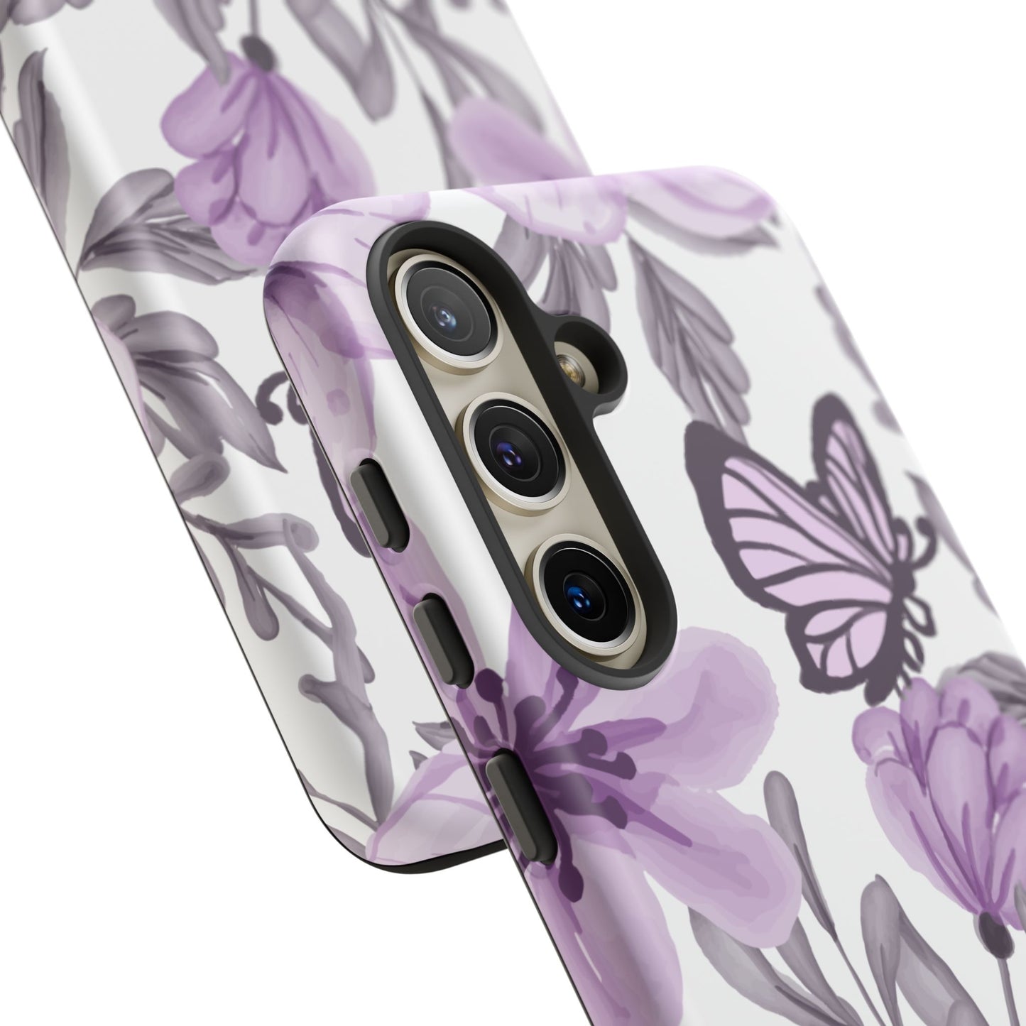 Lavender Bloom Butterfly Samsung Galaxy Case – Delicate Floral Design with Watercolor Details