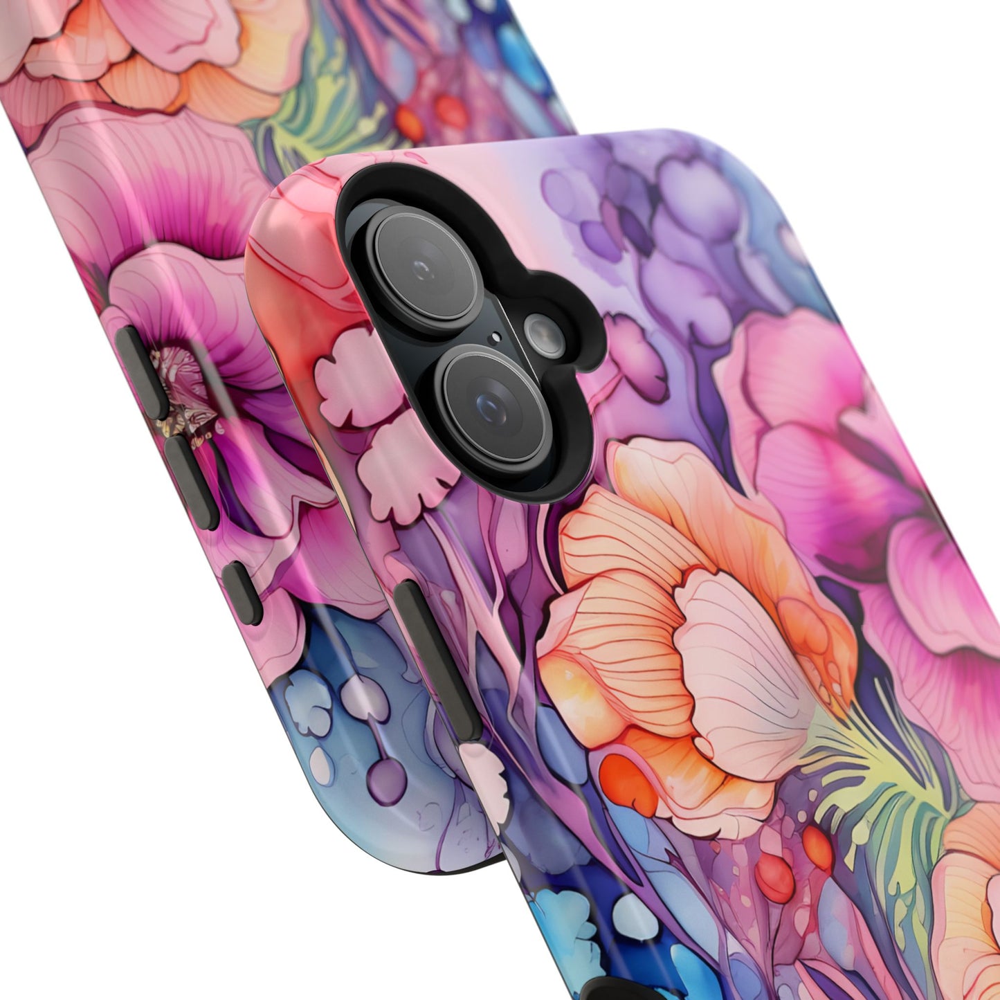 Bright Watercolor Floral Splash MagSafe iPhone Series Case – Bold Artistic Design