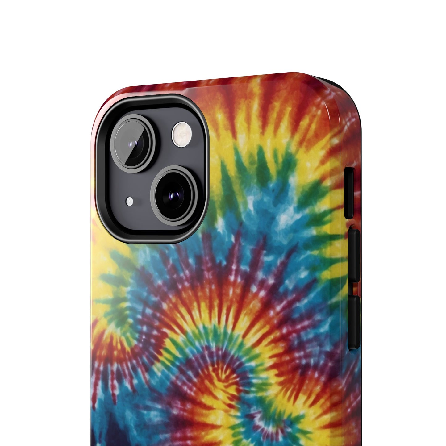 Retro Tie-Dye Swirl iPhone Case – Rainbow Spiral Design