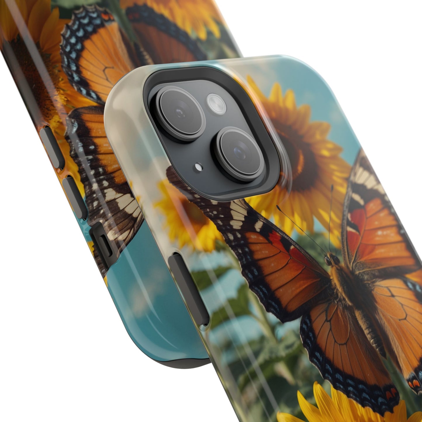 Vibrant Butterfly & Sunflower – MagSafe iPhone Case