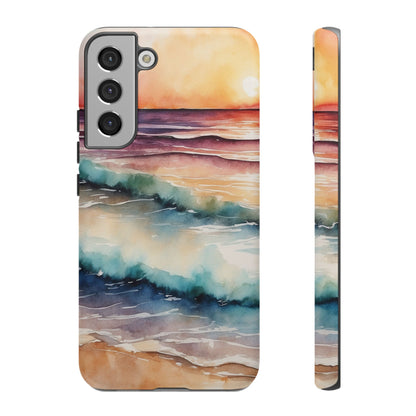 Sunset Waves Samsung Galaxy Case – Vibrant Watercolor Design