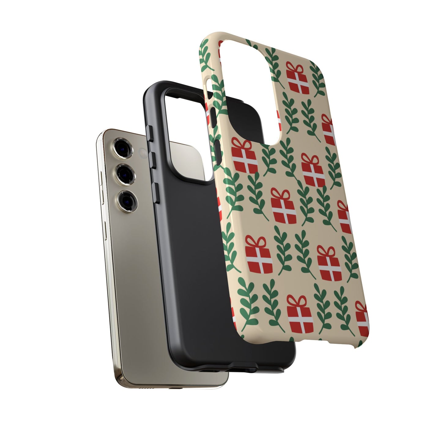 Samsung Galaxy Case: Holiday Cheer – Red Gifts & Green Leaves